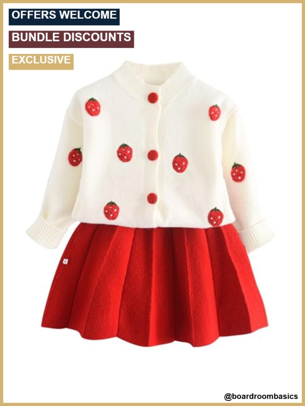 Toddler Girls Knit Sweater and Pleated Skirt Set Cotton Blend Fall Winter